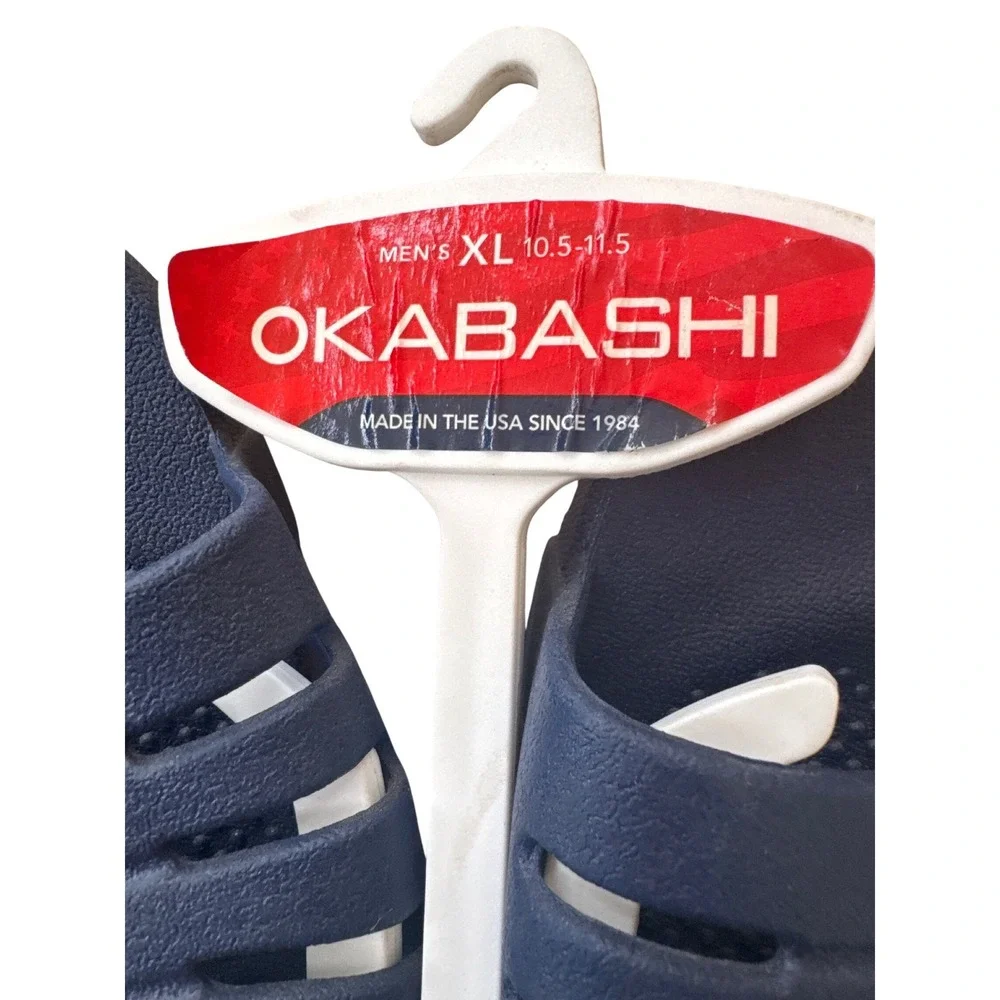Okabashi Mens XL Navy Blue Surf Slide Sandals Made in USA Size 10.5-11.5 NEW